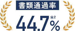 書類選考通過率 44.7%