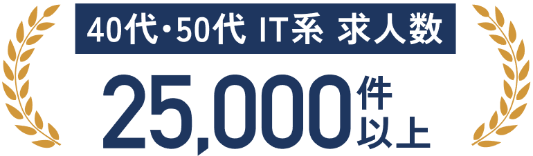 40代・50代 IT系 求人数 25,000件以上