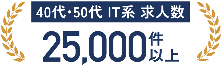 40代・50代 IT系 求人数 25,000件以上