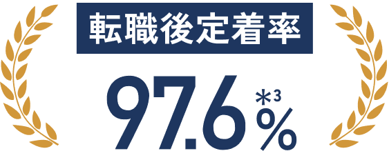 転職後定着率 97.6%